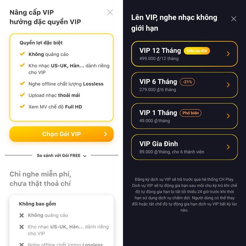 cách nâng cấp VIP Zing MP3