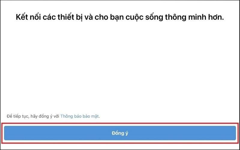 Chọn Đồng ý với Thông báo bảo mật