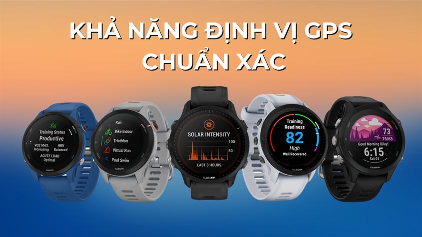 Đồng hồ Garmin được trang bị các cảm biến giúp nhận thông tin vị trí từ nhiều vệ tinh khác nhau