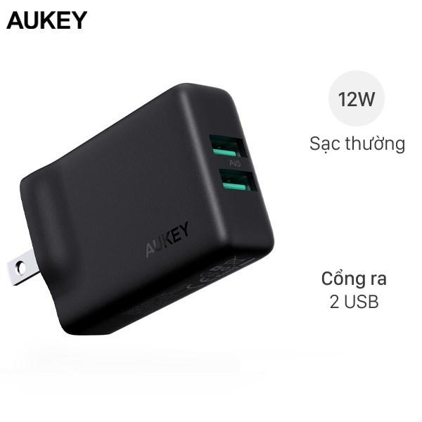 Sạc 2 cổng Aukey PA-U50 có thiết kế nhỏ gọn