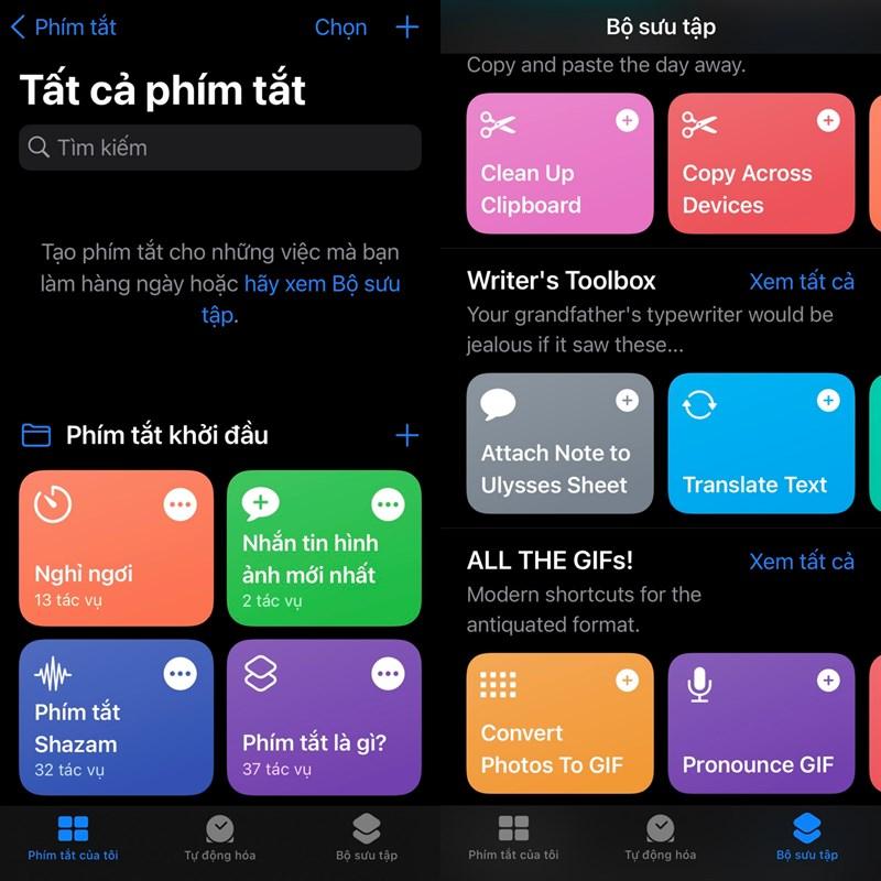 Thêm Widget phím tắt