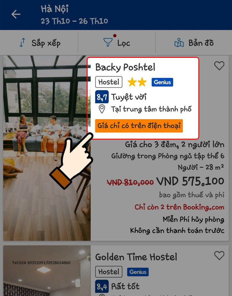 Hướng dẫn đặt phòng khách sạn, vé máy bay, thuê xe tự lái trên Booking.com