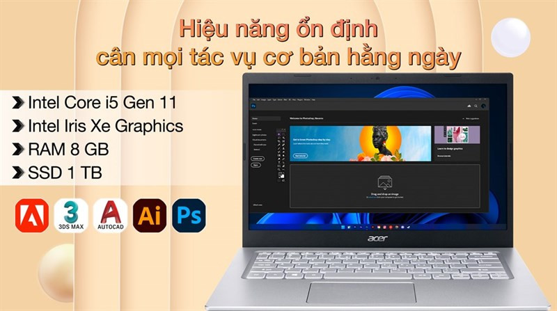 Acer Aspire A514 54 511G xử lý tác vụ