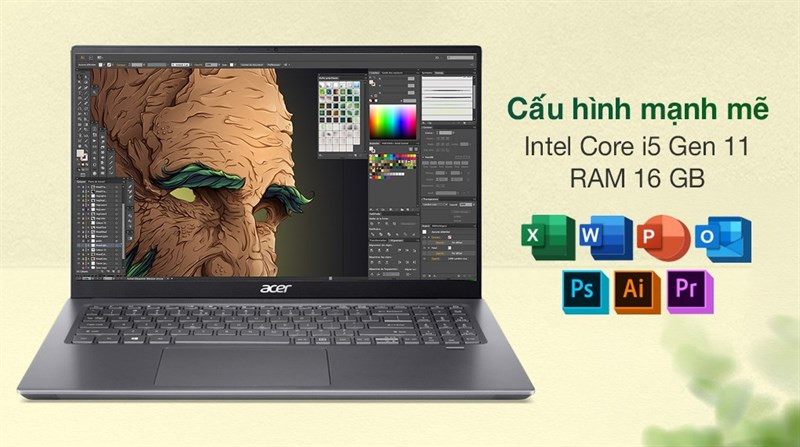 Acer Swift X SFX16 cấu hình mạnh mẽ