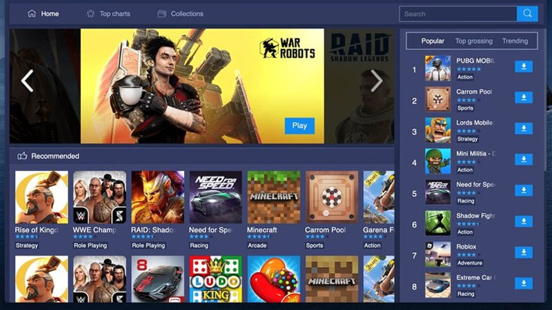 alt text: Cài đặt ứng dụng trên Bluestacks từ Google Play Store