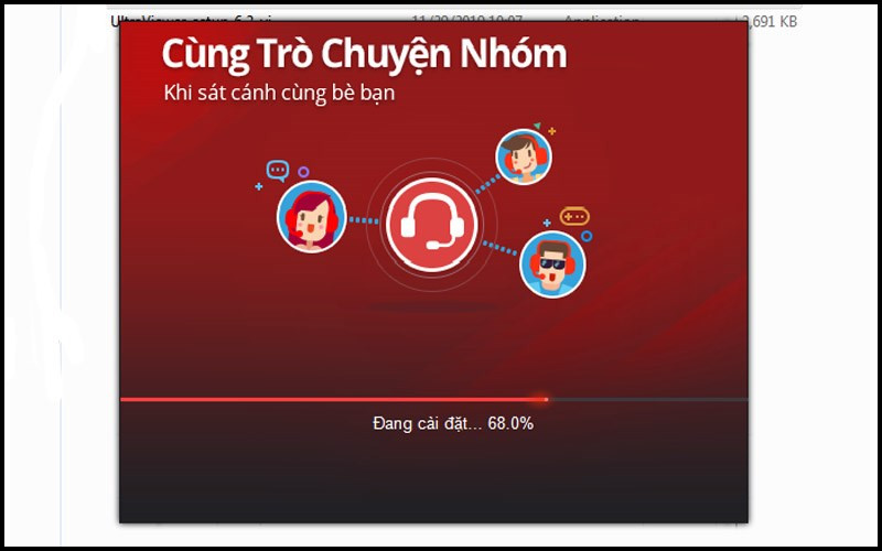 alt text: Đang cài đặt Garena