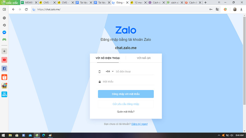 alt text: Đăng nhập Zalo Web bằng mật khẩu