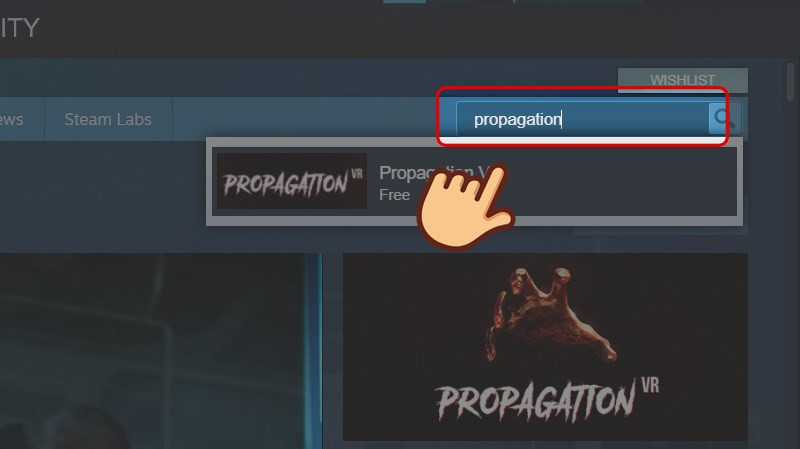 alt text: Tìm kiếm game trên Steam