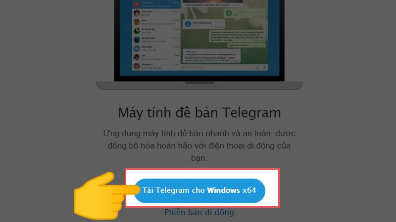 alt text: Trang chủ Telegram Desktop