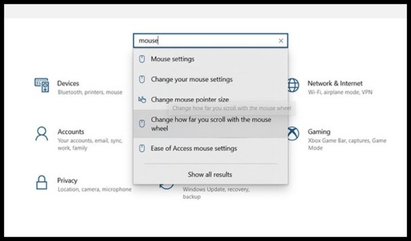 Chọn Change how far you scroll with the mouse wheel