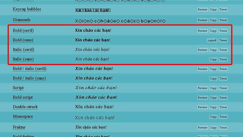 Chọn kiểu chữ trên YayText