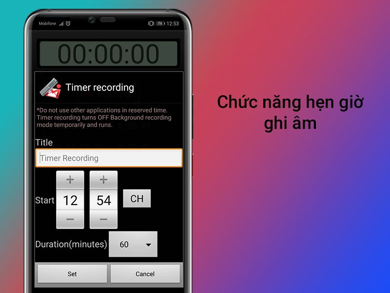 Chức năng hẹn giờ ghi &acirc;m.