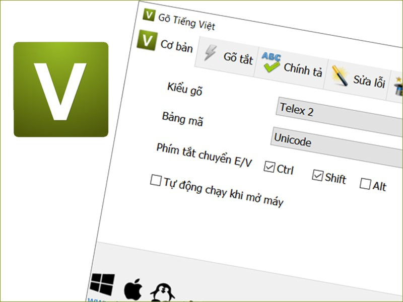 Giao diện phần mềm GoTiengViet