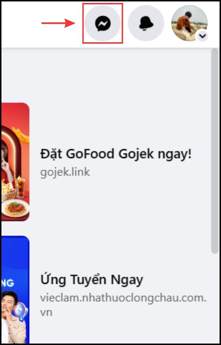 Mở Messenger trên Facebook web