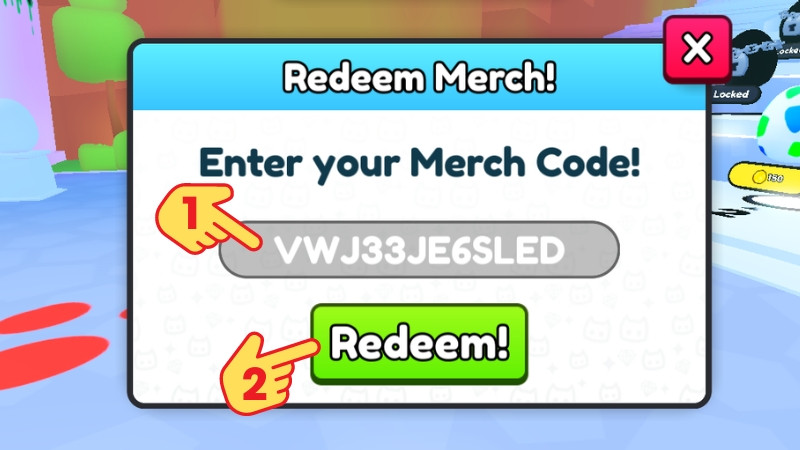 Nhập code và Redeem