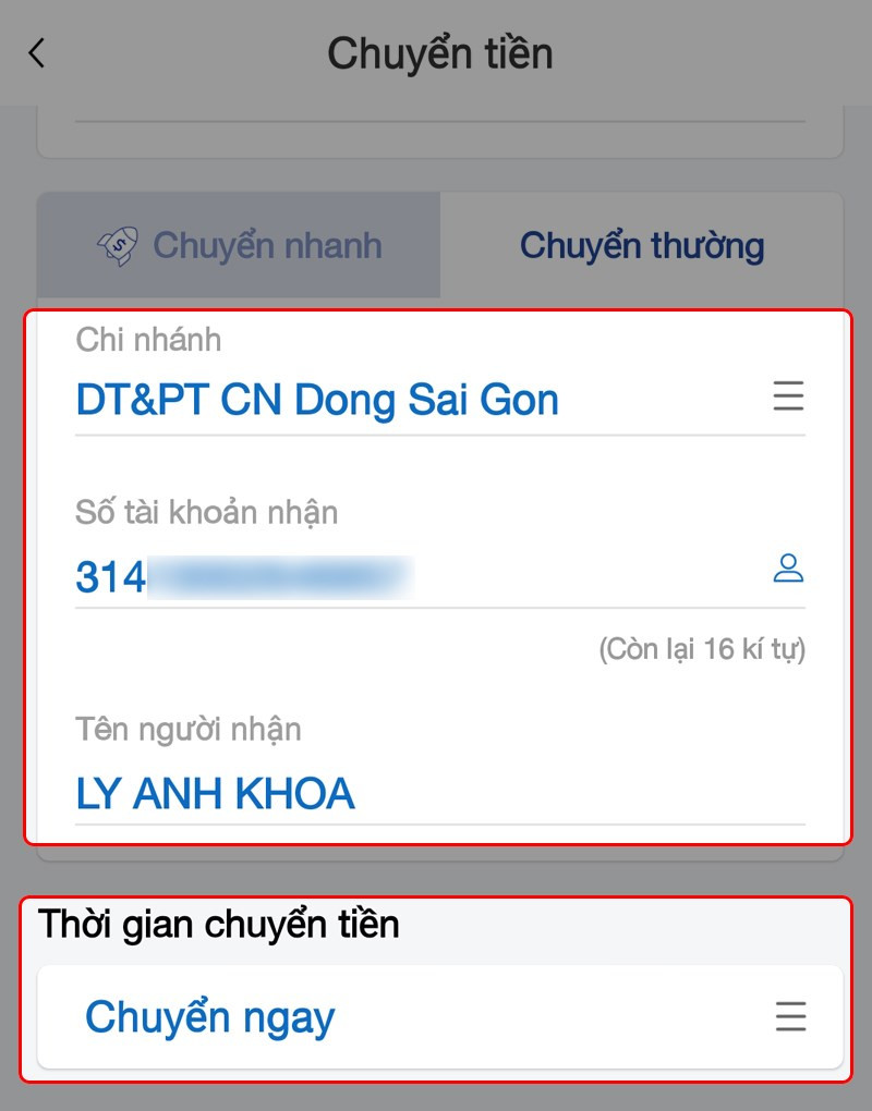 Những lưu ý khi lựa chọn hình thức chuyển khoản thường