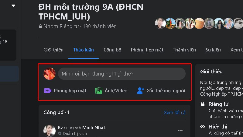 Tạo bài viết trong nhóm