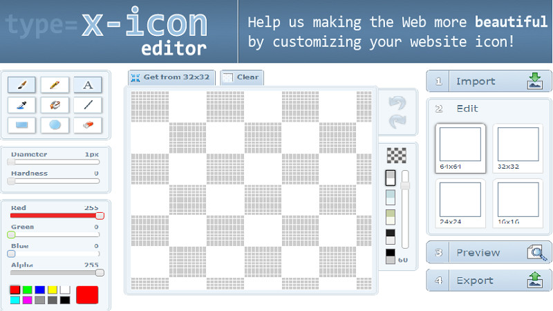 X-Icon Editor: Web tạo icon online đẹp, miễn ph&iacute;