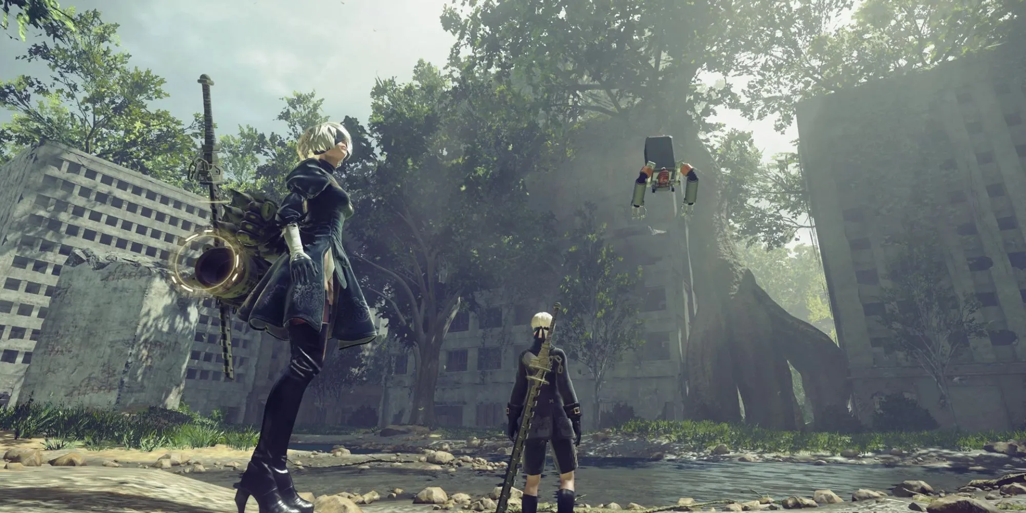 2B và 9S trong thế giới hậu tận thế của NieR: Automata, tựa game ARPG triết lý sâu sắc