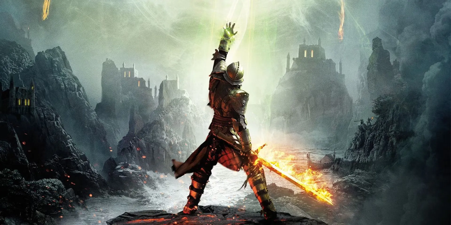 Ảnh bìa game Dragon Age: Inquisition với các nhân vật chính