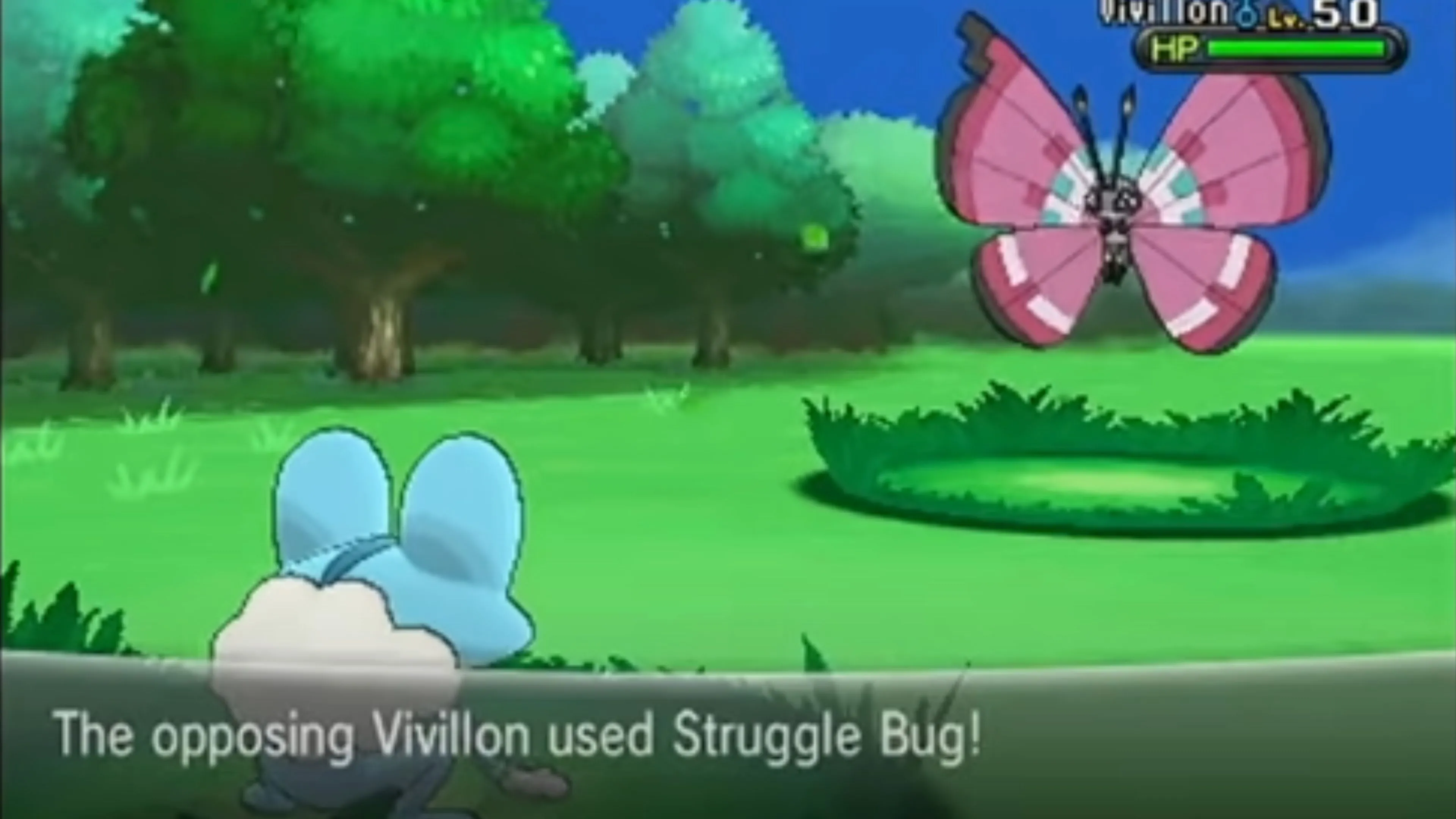 Ảnh chụp màn hình trong game Pokémon X and Y với trận đấu Pokémon