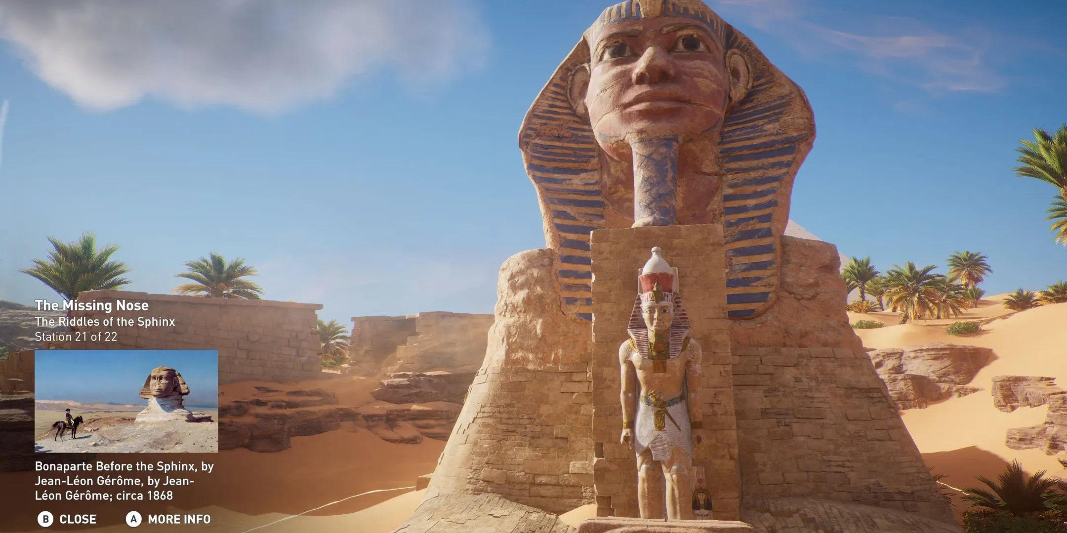 Bayek ngắm nhìn khung cảnh Ai Cập cổ đại hùng vĩ với Kim Tự Tháp trong Assassin's Creed Origins