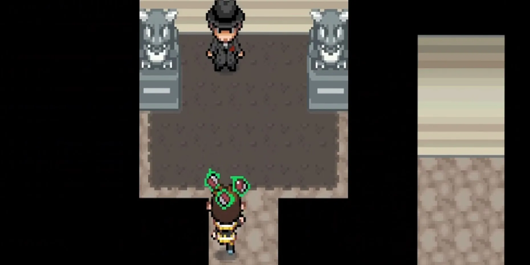 Bên trong nhà thi đấu Viridian City trước trận đấu Gym cuối cùng trong Pokemon Infinite Fusion