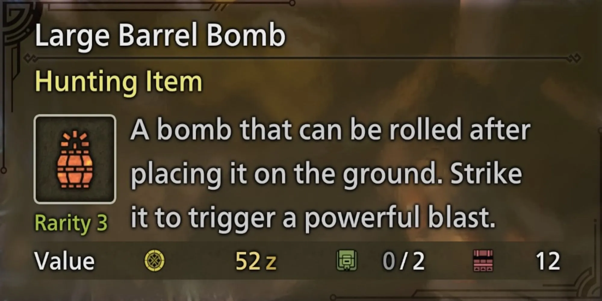 Bom thùng Barrel Bomb gây sát thương lớn lên quái vật trong Monster Hunter Wilds