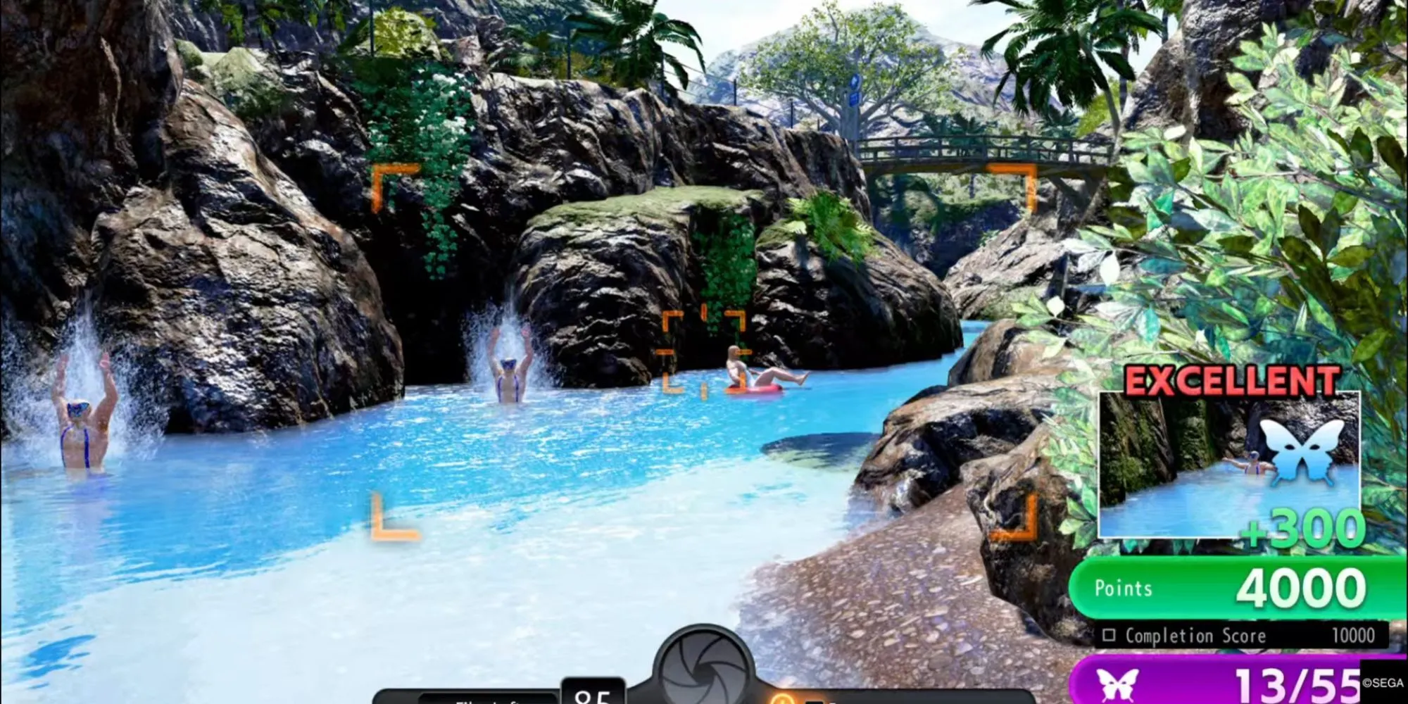 Các nhân vật Noah, Goro và Kuroki cùng Majima trên bè khám phá Crystal Papillon Island.
