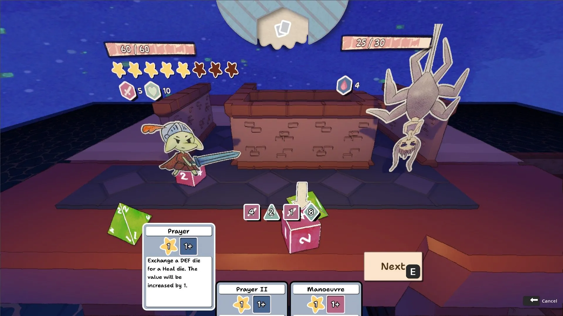 Các thẻ bài kỹ năng trong game Dice 'n Goblins thể hiện cơ chế độc đáo