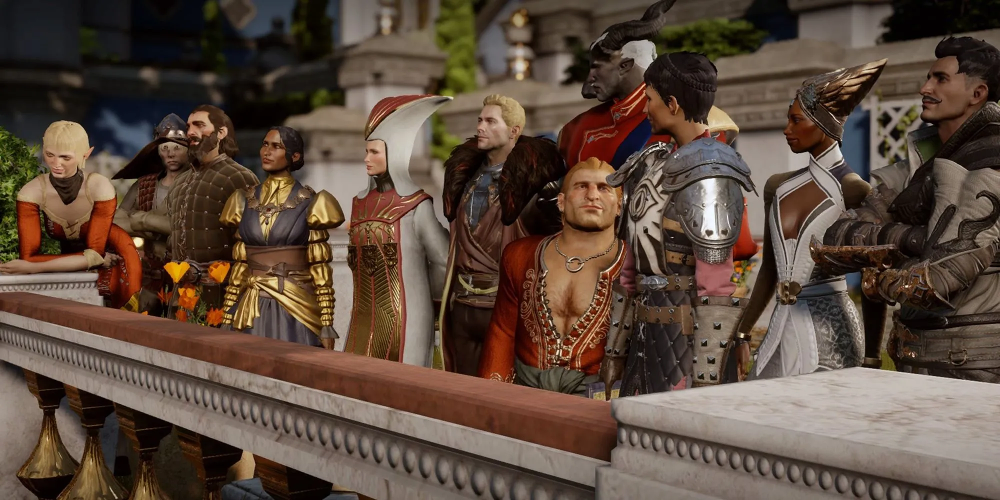 Cảnh kết thúc trong Dragon Age Inquisition với các nhân vật chính