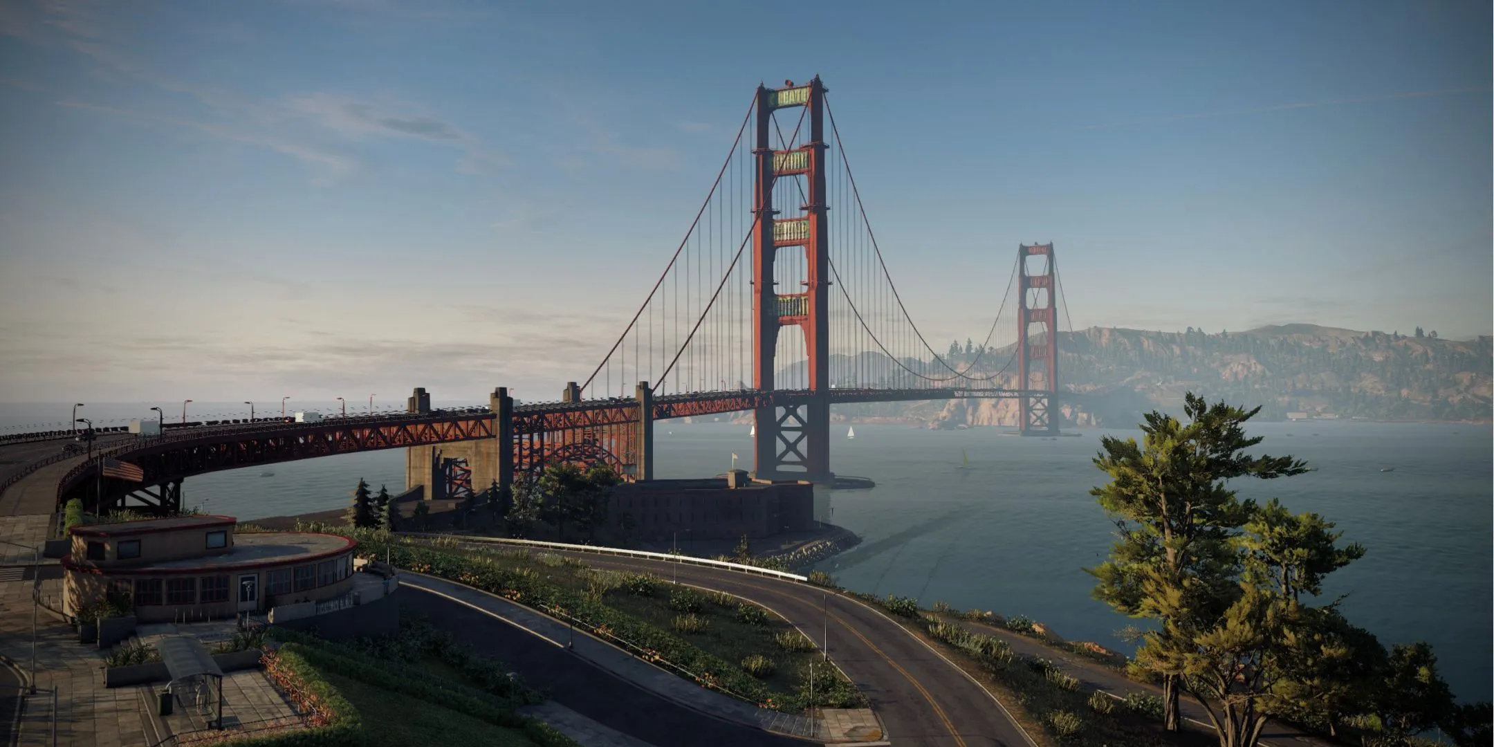 Cầu Cổng Vàng biểu tượng của San Francisco được tái hiện chi tiết trong Watch Dogs 2