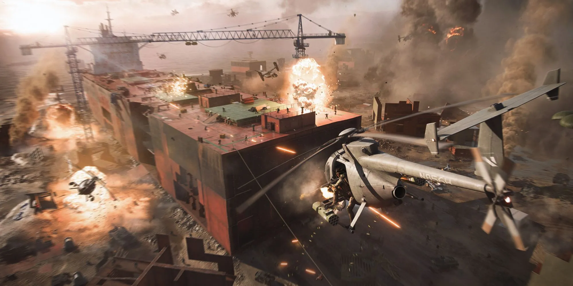 Chiến trường quy mô lớn với các phương tiện cơ giới đặc trưng của dòng game Battlefield.