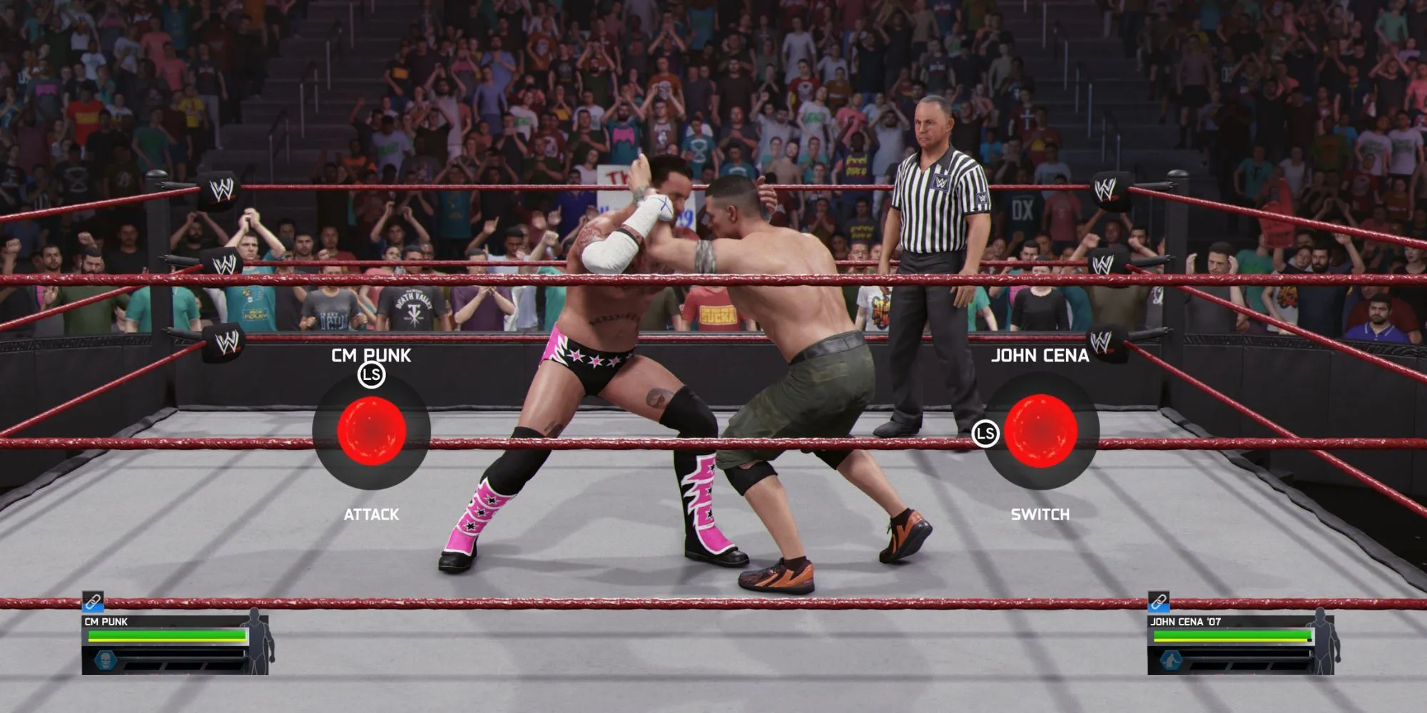 CM Punk và John Cena tái hiện trận đấu kinh điển trong WWE 2K25 với gameplay cải tiến