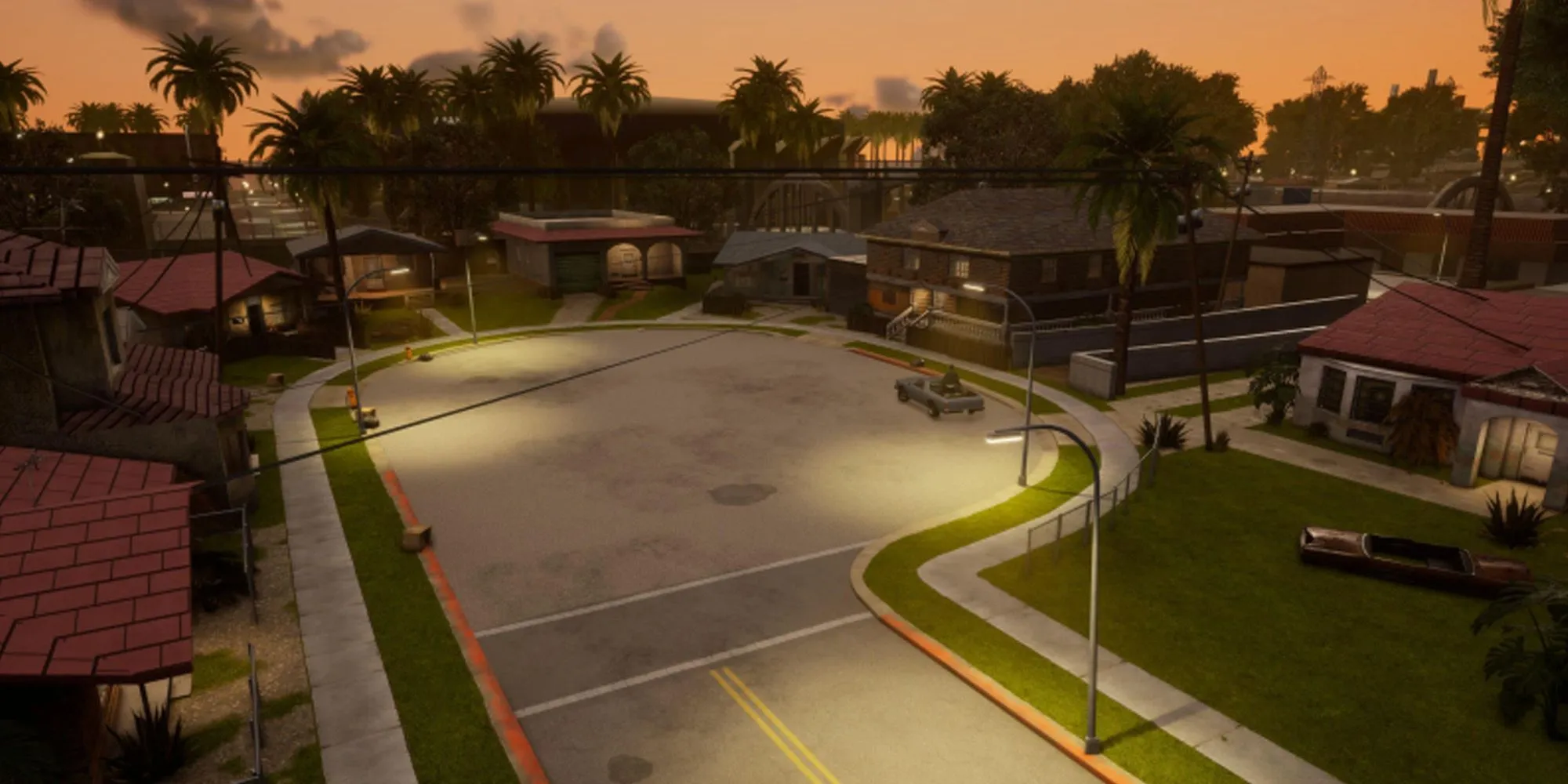 Con phố Grove Street quen thuộc trong GTA San Andreas, căn cứ của băng Grove Street Families