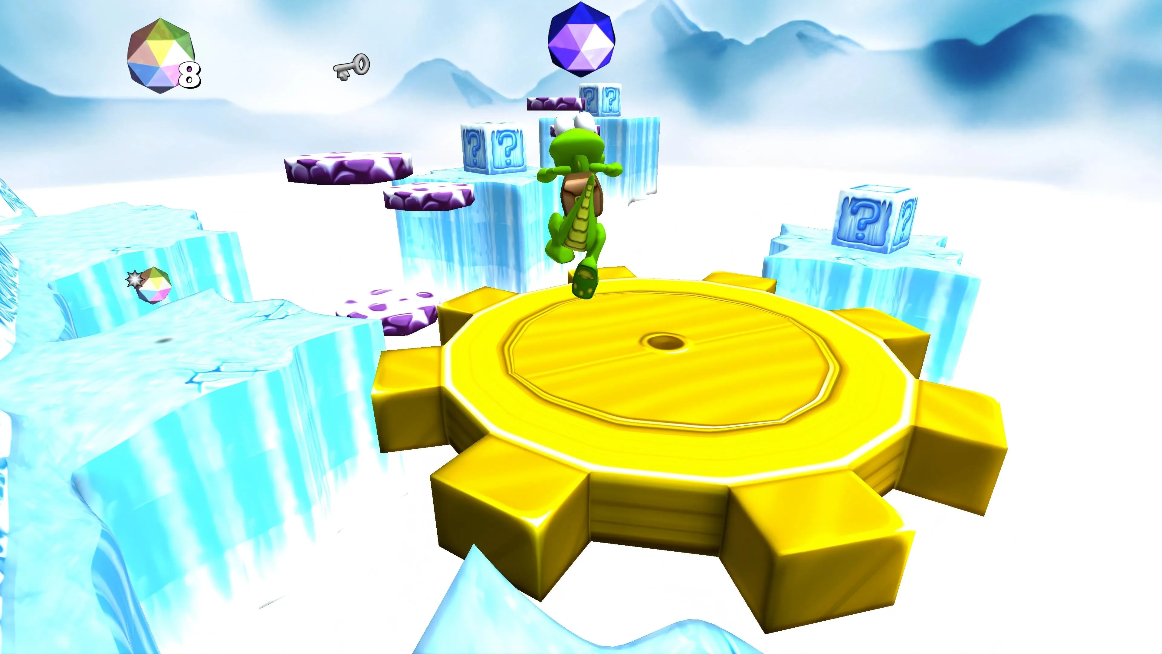 Croc di chuyển qua một màn chơi băng giá trong bản remaster