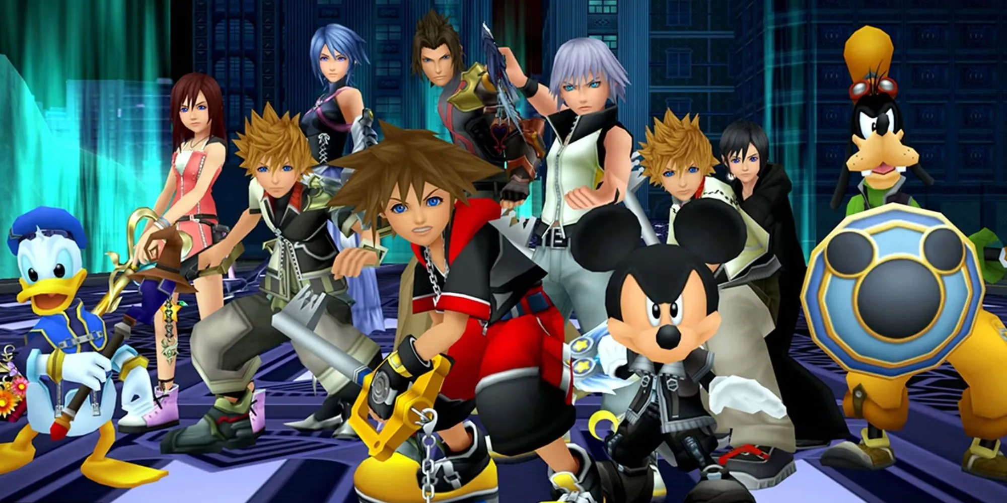 Dàn nhân vật đông đảo từ vũ trụ Kingdom Hearts, nơi Disney và Final Fantasy hội ngộ