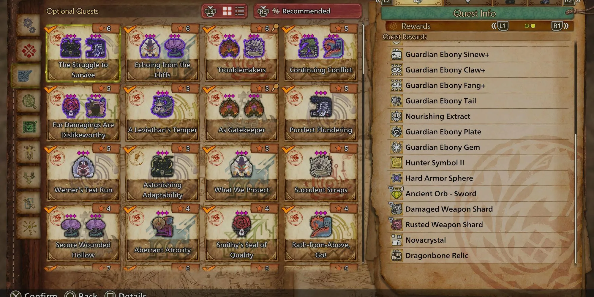 Danh sách nhiệm vụ tùy chọn thưởng Novacrystal trong Monster Hunter Wilds