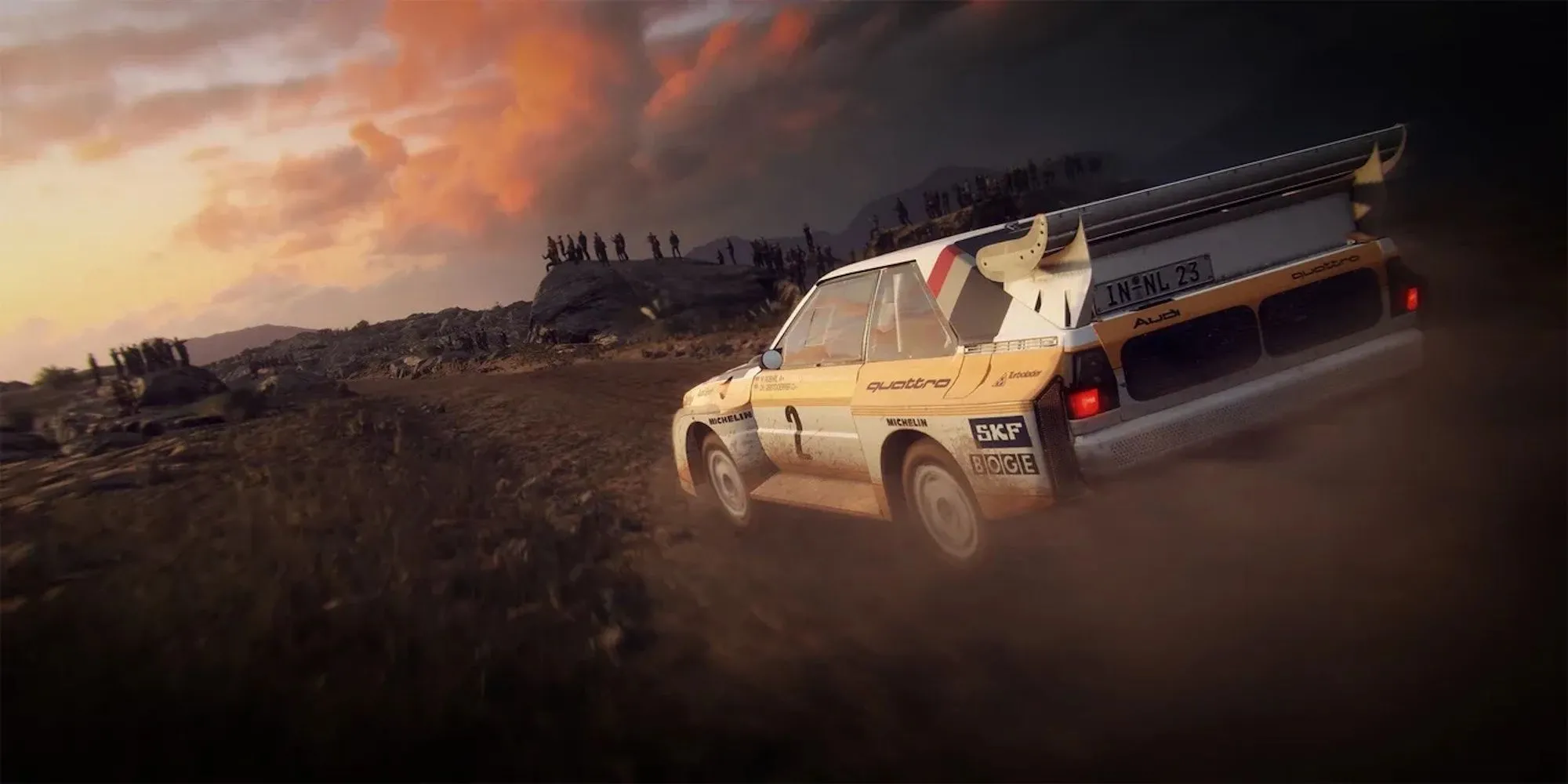 Dirt Rally 2.0 - game đua xe rally mô phỏng đầy thử thách với đồ họa và âm thanh chân thực, xe đang cua trên đường đất