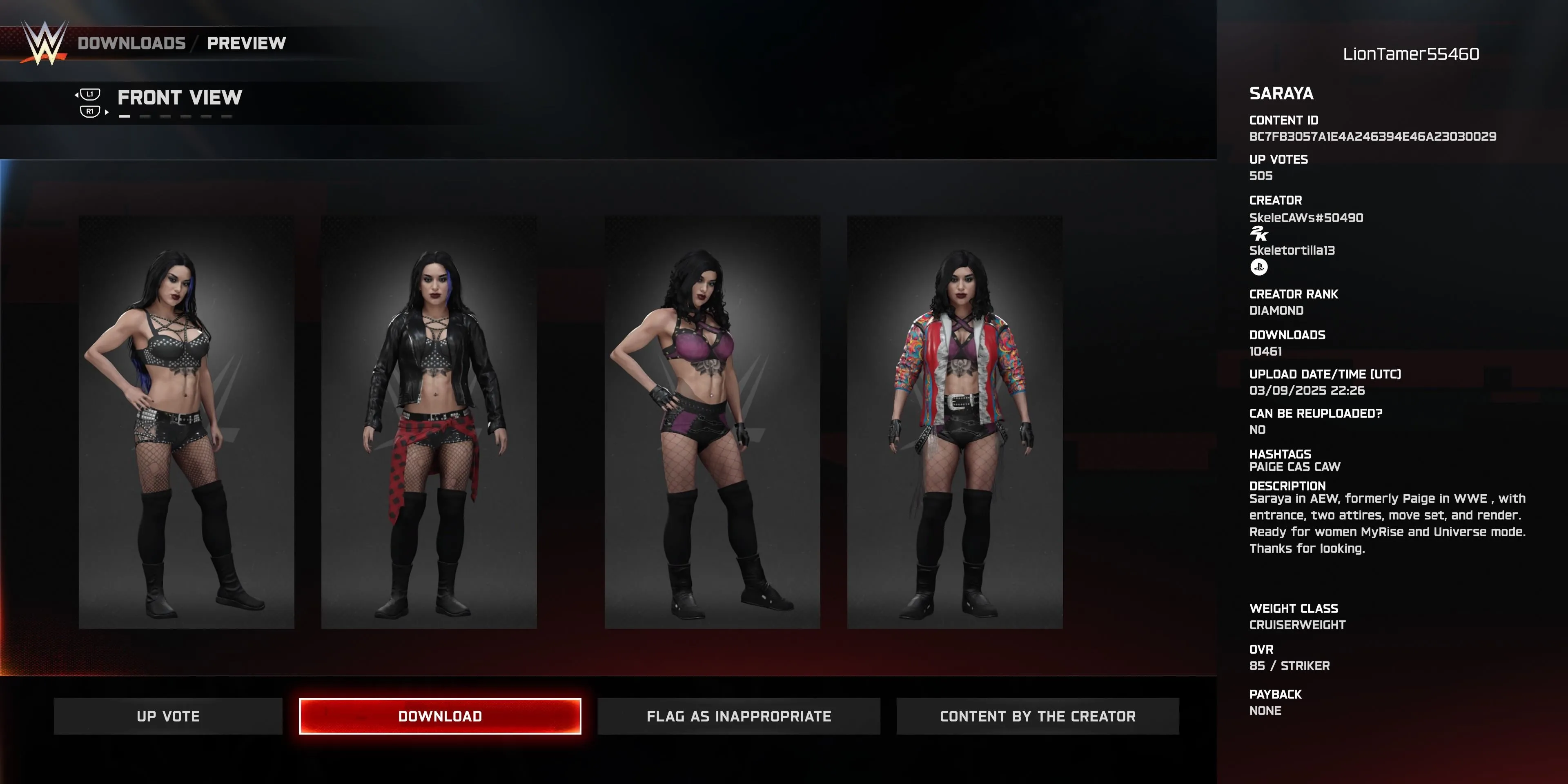Đô vật Saraya Paige trong WWE 2K25