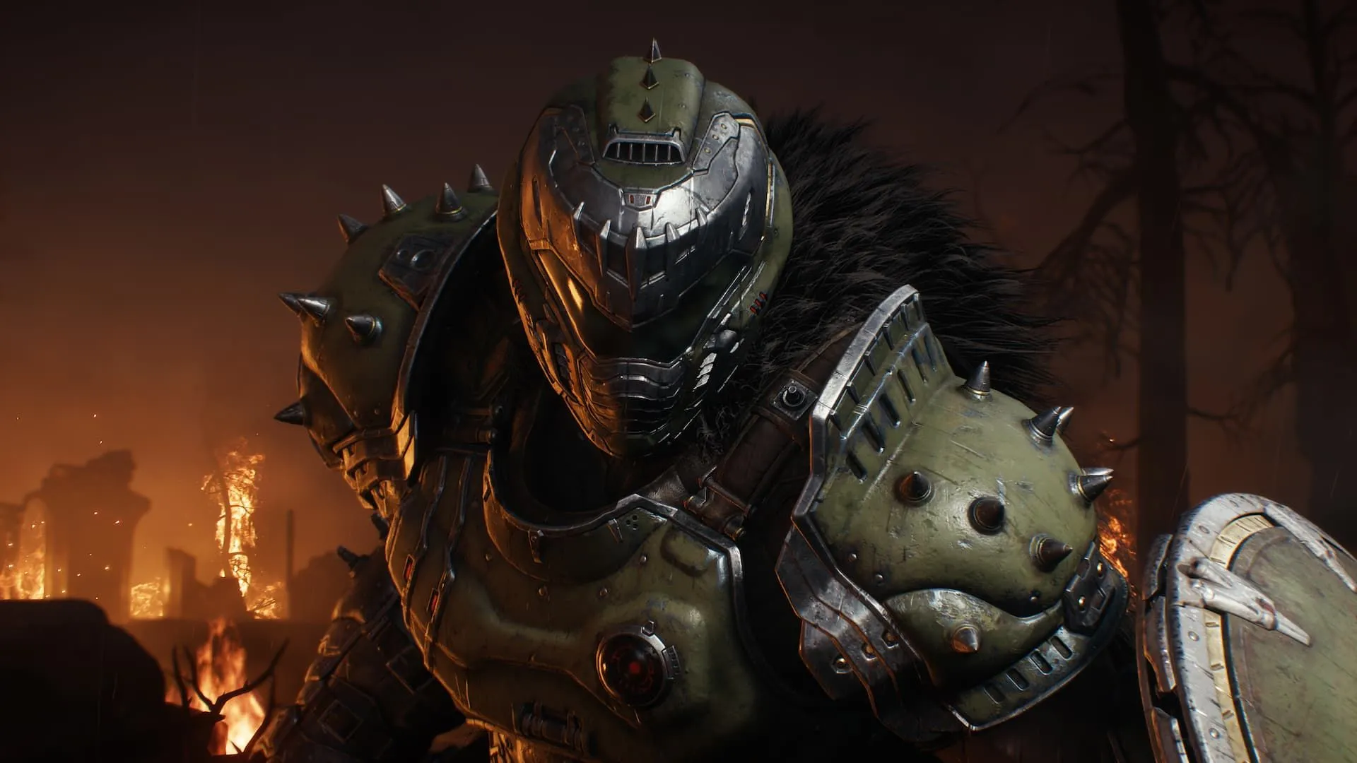 Doom Slayer sử dụng Khiên Cưa mới càn quét kẻ thù trong Doom: The Dark Ages