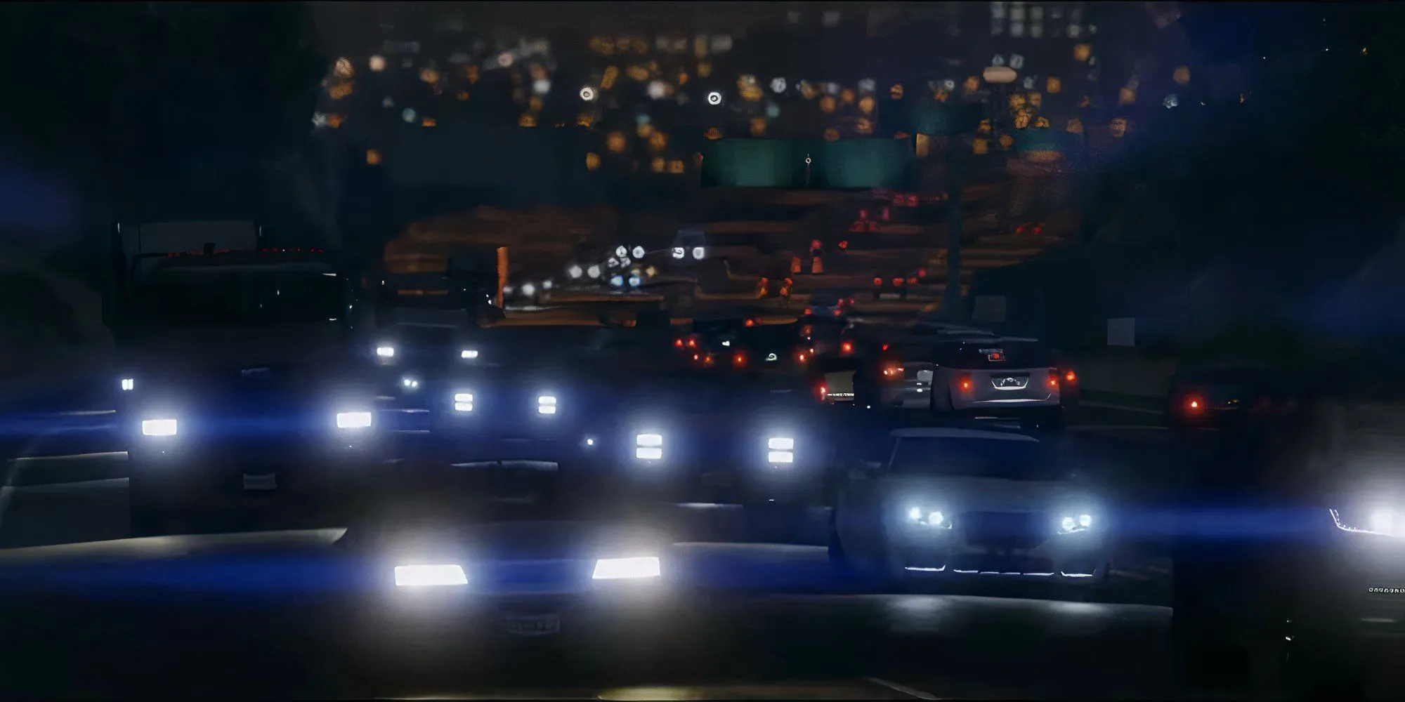 Đường cao tốc nhiều làn xe chằng chịt trong GTA 5, biểu tượng của việc di chuyển bằng ô tô