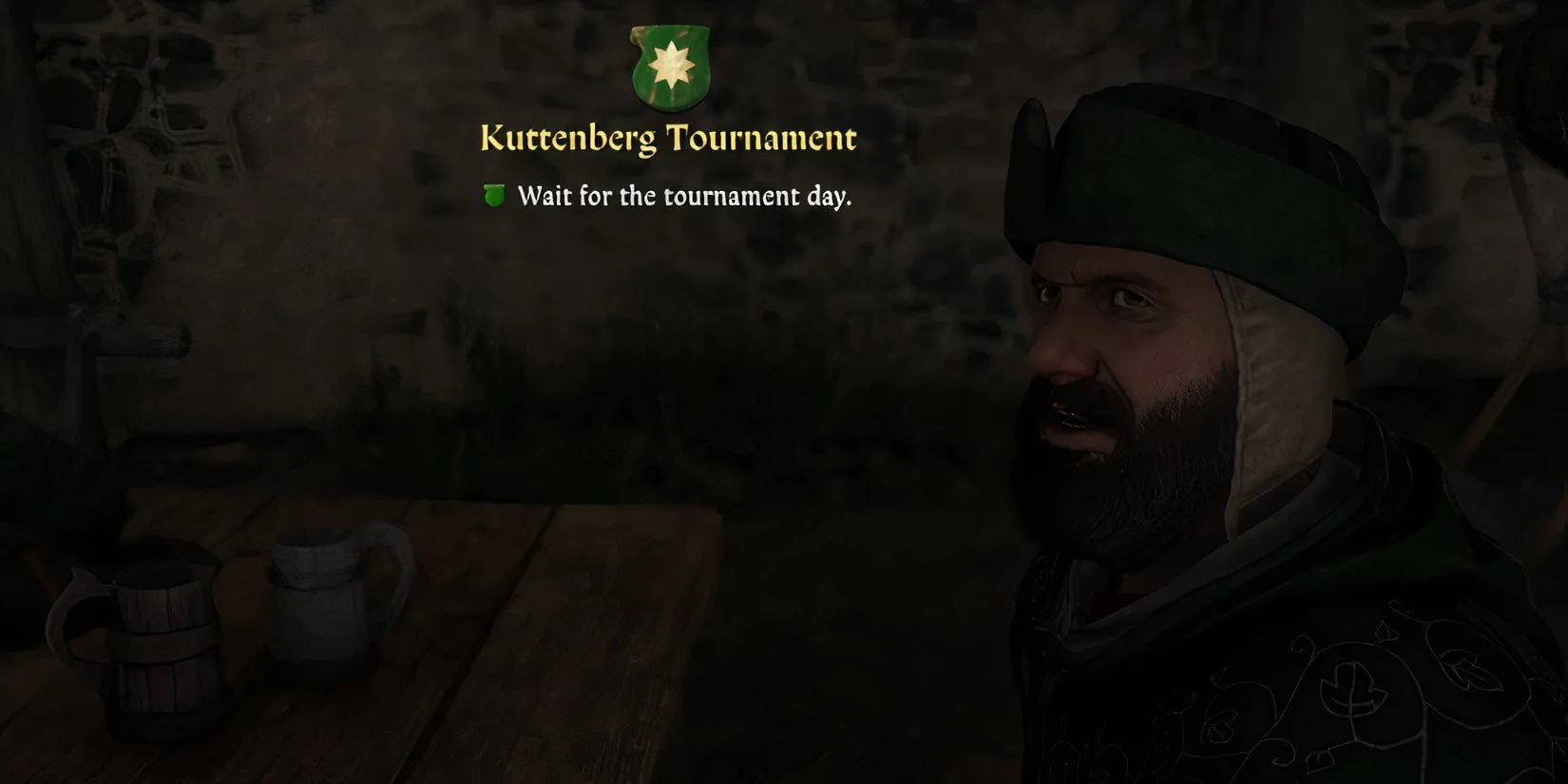 Gặp Menhard tại Hội Đấu Kiếm Kuttenberg trong Kingdom Come Deliverance 2 để đăng ký giải đấu