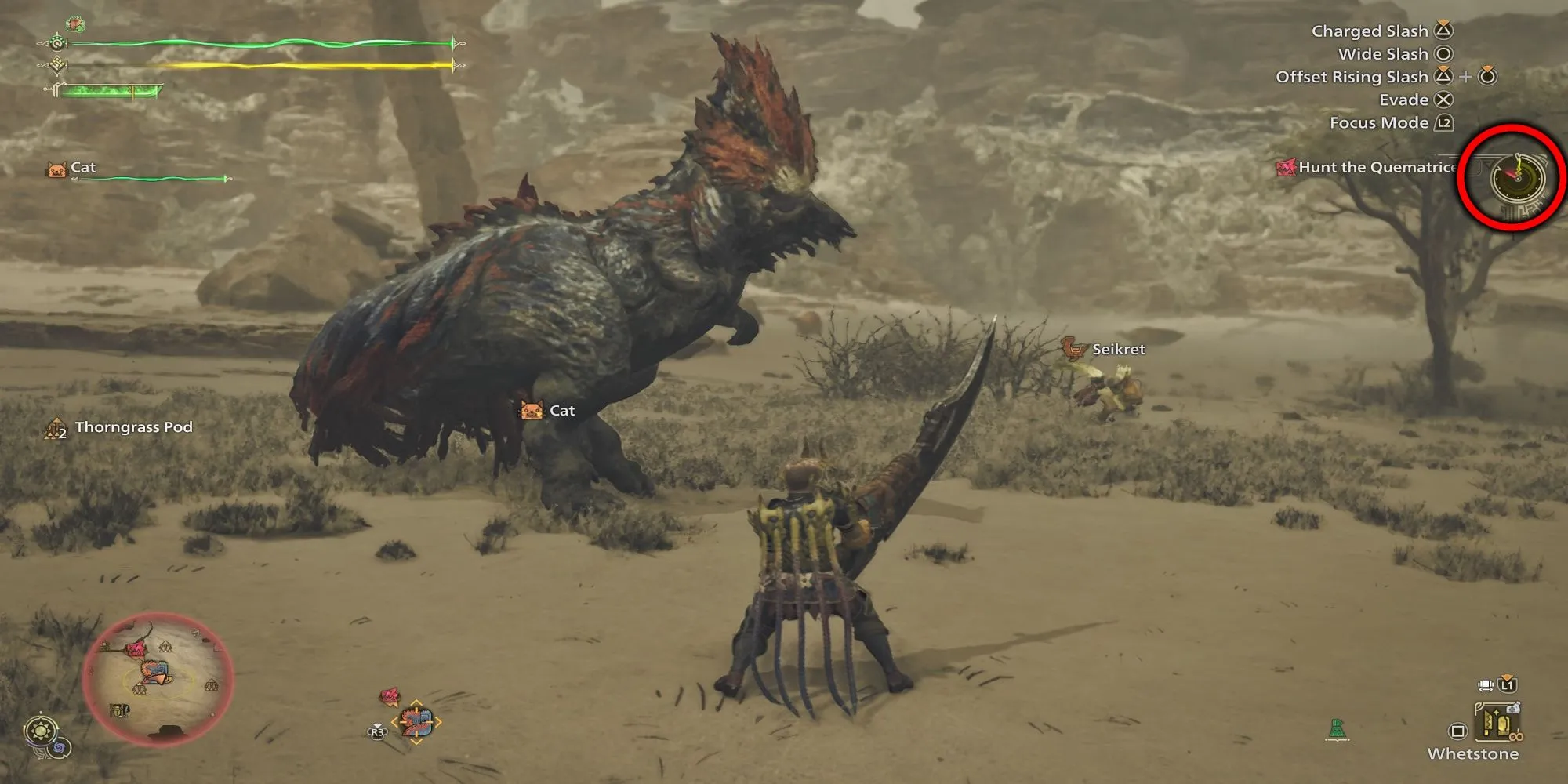 Giao diện hiển thị thời gian còn lại của nhiệm vụ săn trong Monster Hunter Wilds