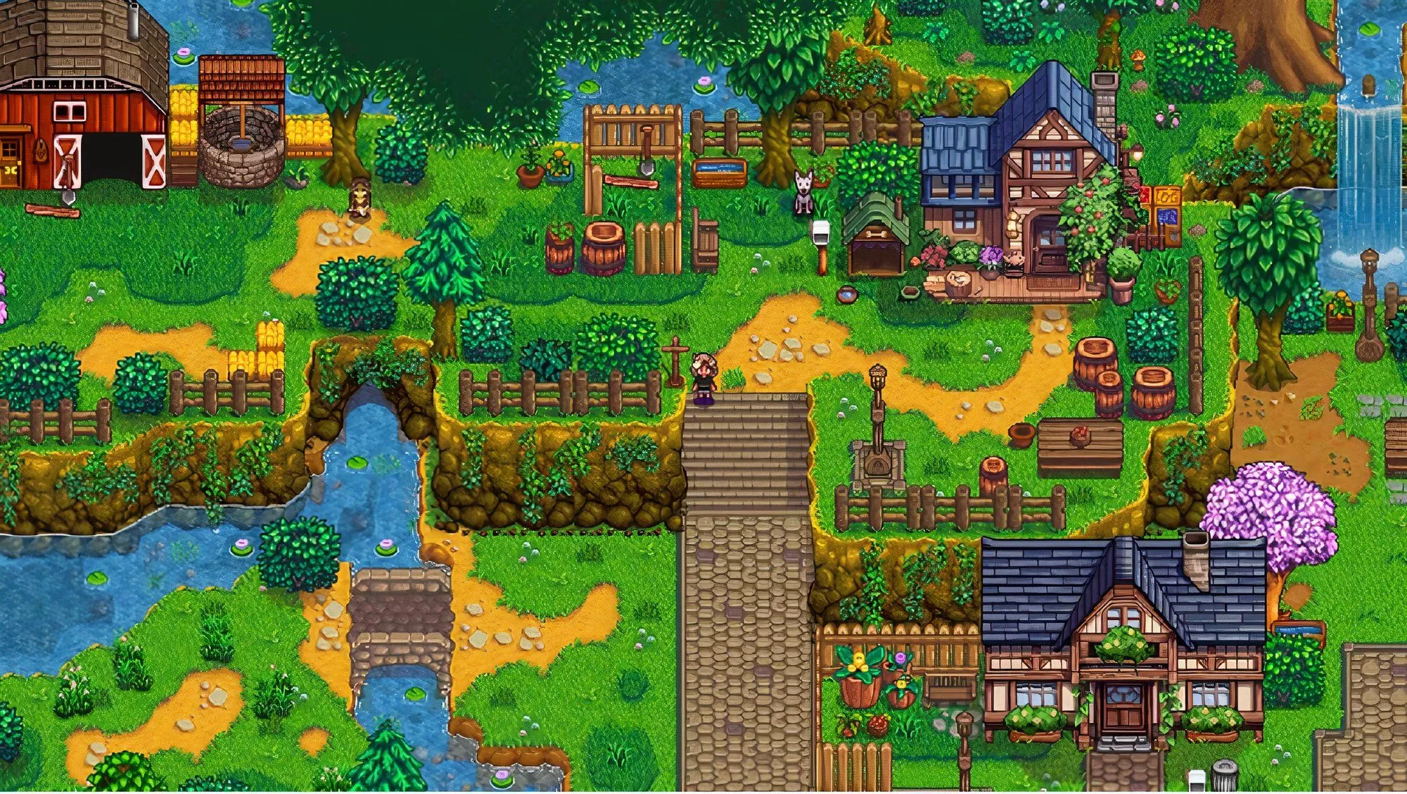Giao diện mod Baldur's Village kết hợp Baldur's Gate 3 và Stardew Valley