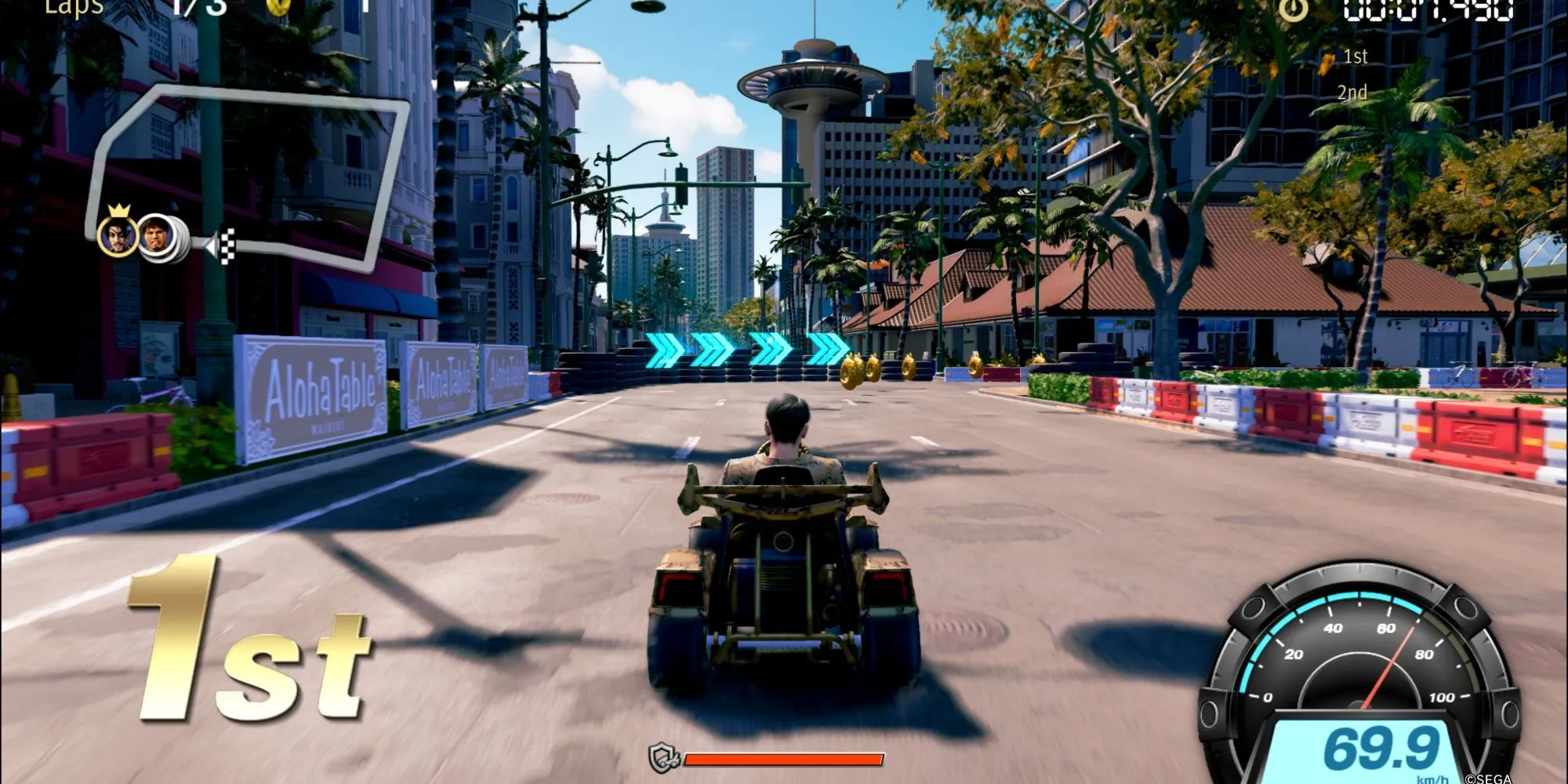 Giao diện trò chuyện với Ran tại quầy đăng ký Dragon Kart trong Like A Dragon: Pirate Yakuza In Hawaii