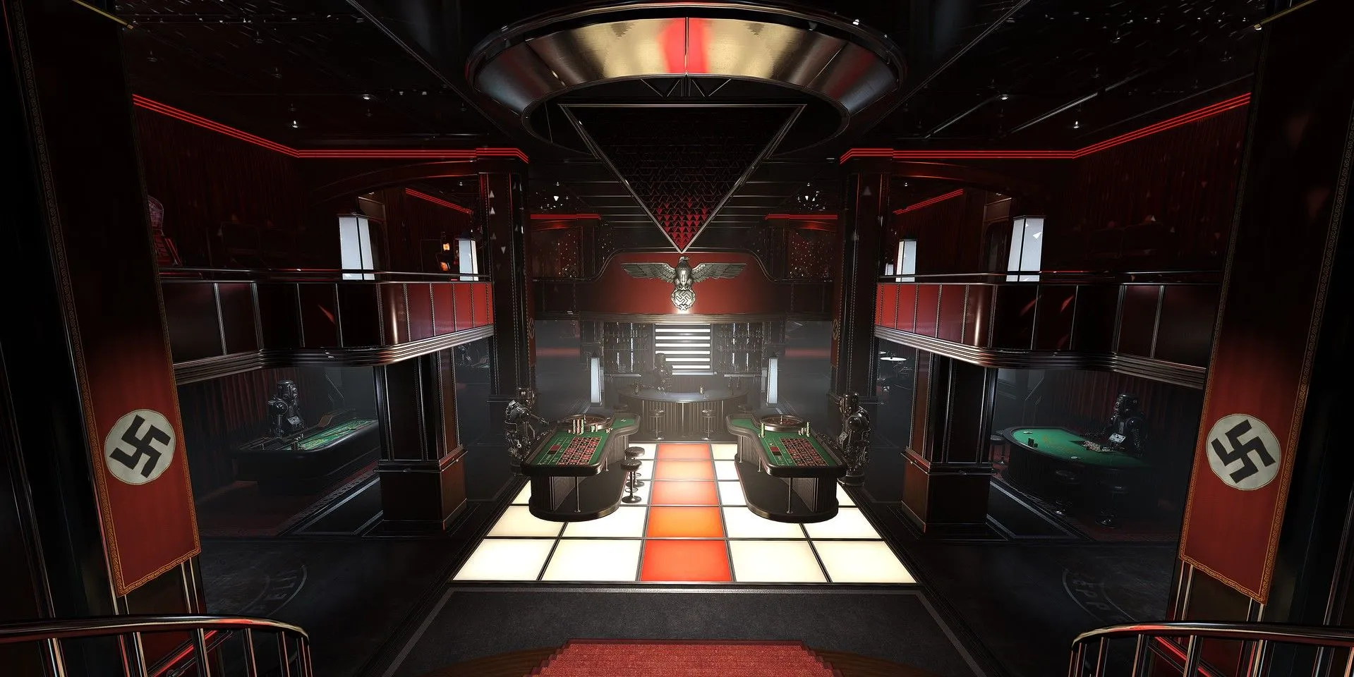 Hai chị em Jess và Soph Blazkowicz trong Wolfenstein: Youngblood đang chiến đấu trên một chiếc zeppelin