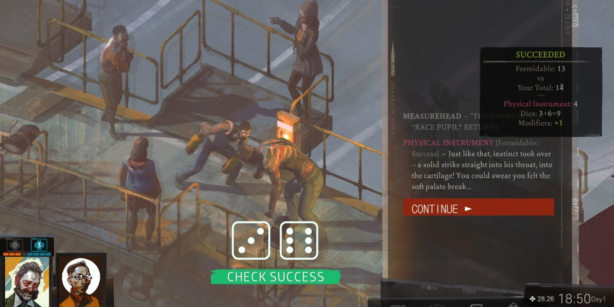 Harry DuBois đứng trong một căn phòng lộn xộn, thể hiện một build nhân vật khác trong Disco Elysium