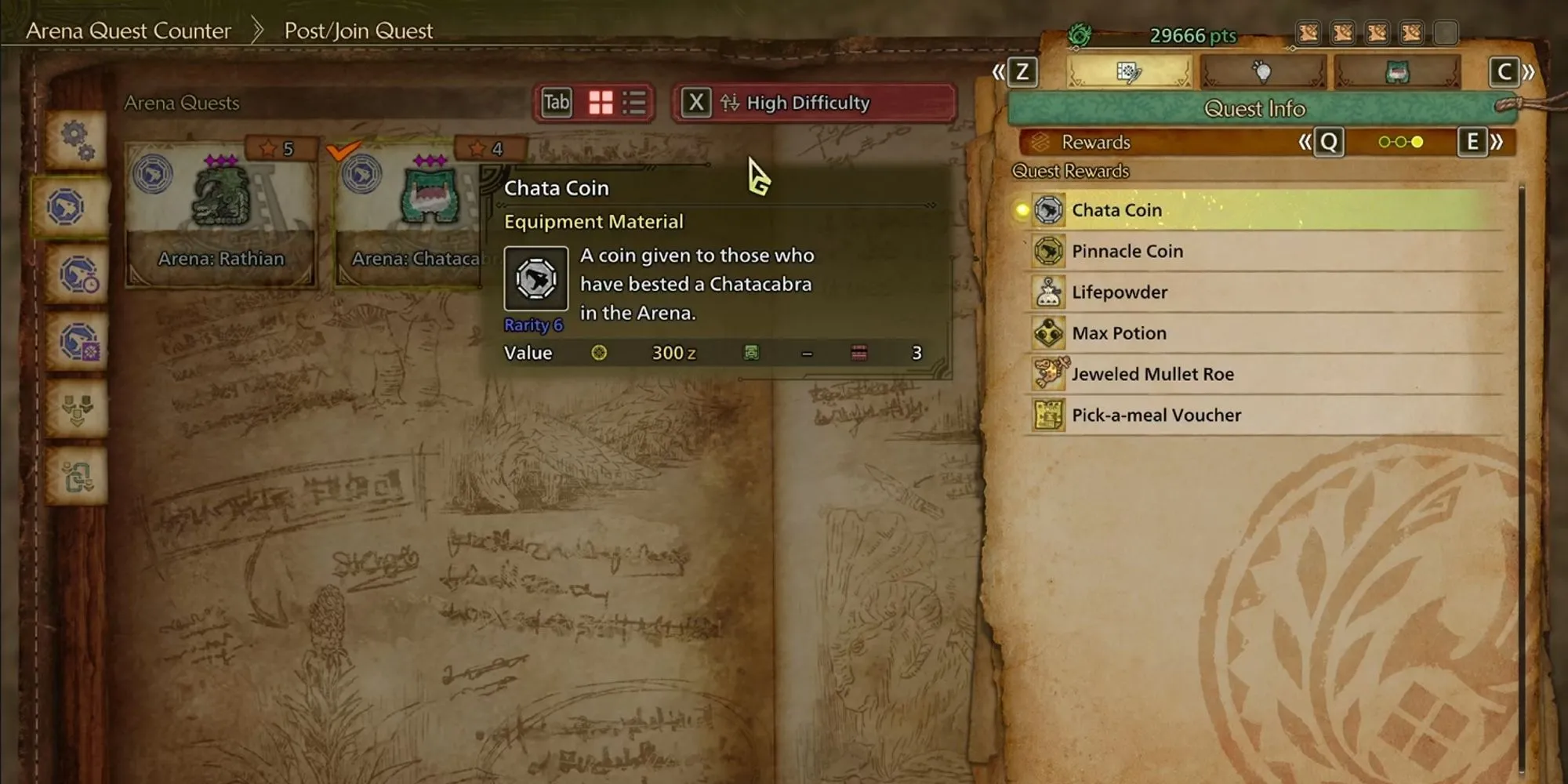 Hiển thị các loại Coin và vật phẩm thưởng sau khi hoàn thành Arena Quest Monster Hunter Wilds