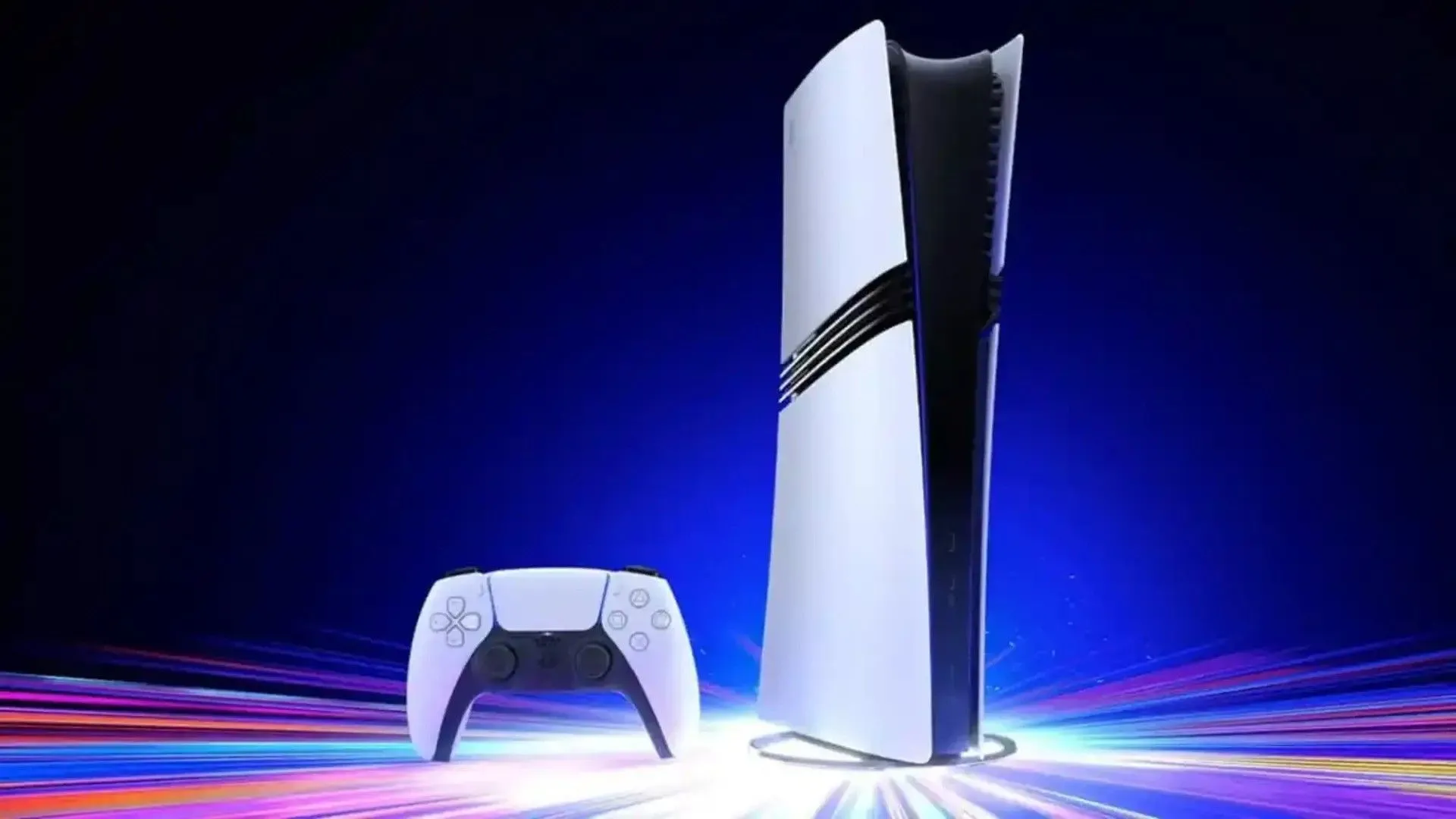 Hình ảnh concept máy PS5 Pro với thiết kế hiện đại và logo PlayStation